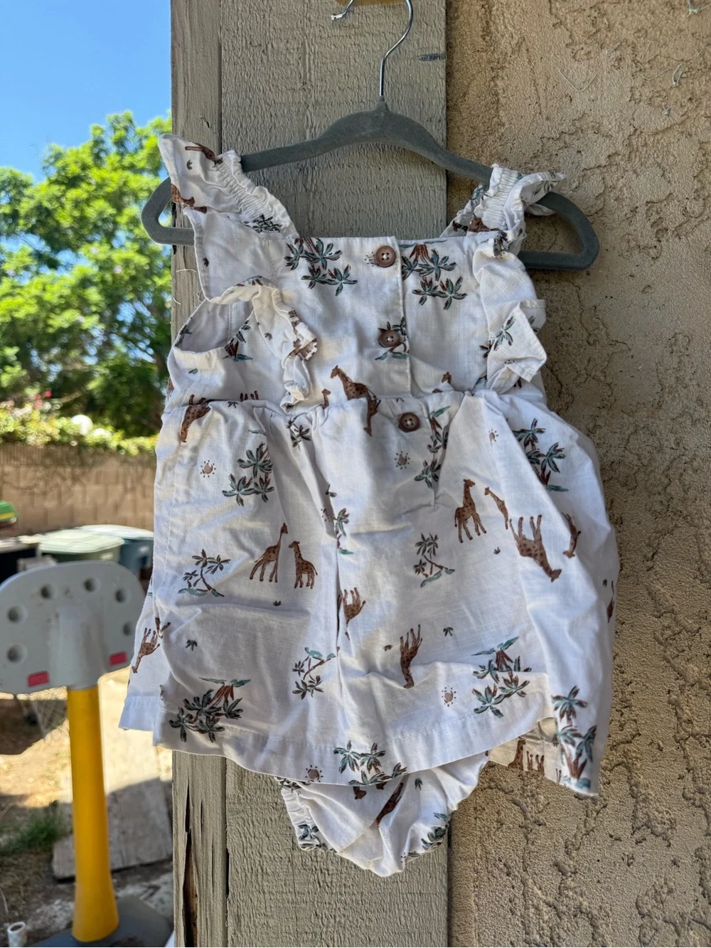 Carter's White Giraffe Print One-Piece